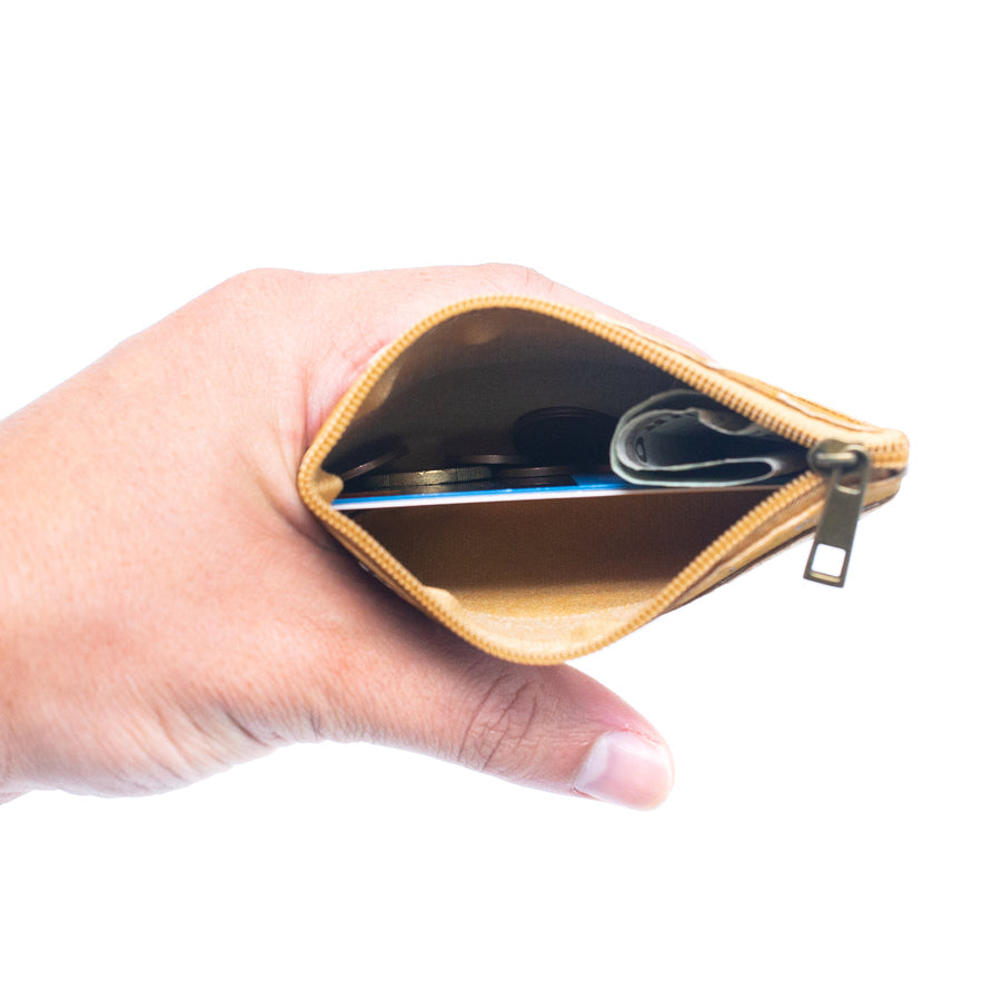 Natural Cork Colour Strip Coin Purse