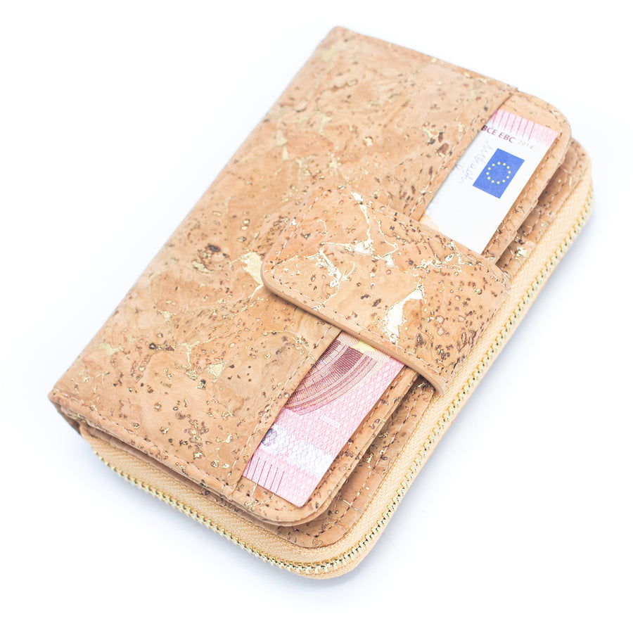 Gold Flecked Natural Cork Purse
