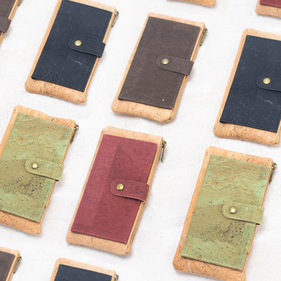 Natural Cork & Colour Splash Slim Snap Purse