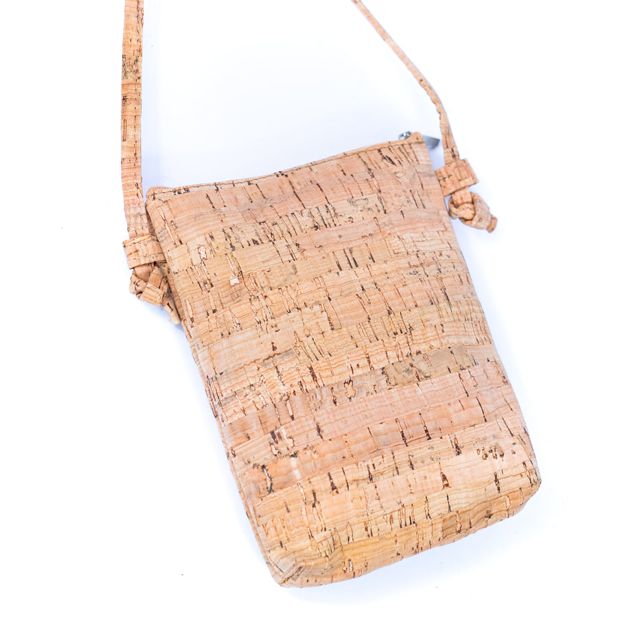 Various Patterned Natural Cork Crossbody Mobile Sling Bag