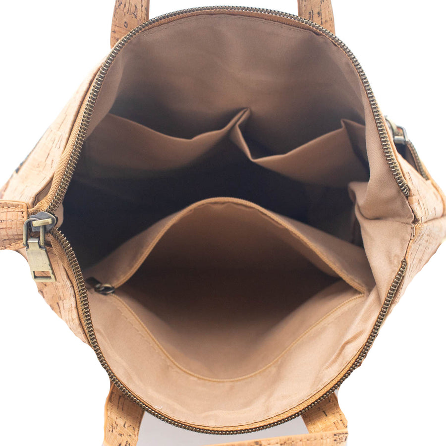 Natural Cork with Blue Patchwork Strips Backpack