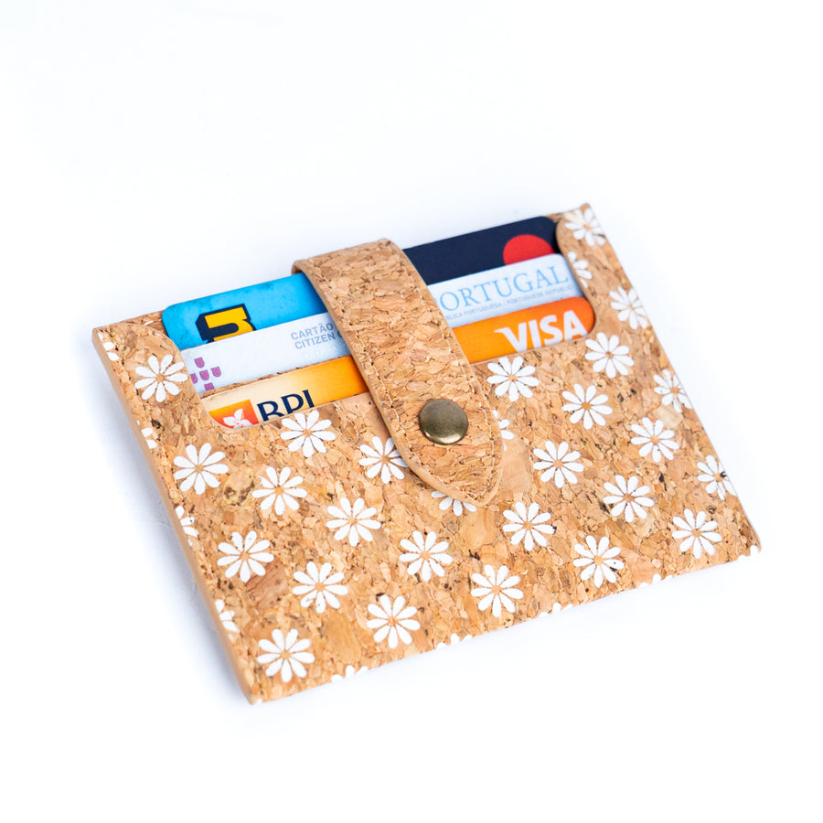 Various Colourful Patterned Natural Cork Minimalist Slim Wallet / Card Holder