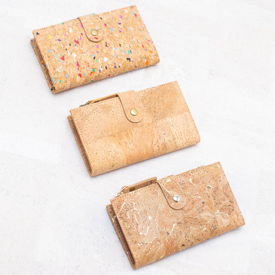 Rainbow Flecked Natural Cork Purse