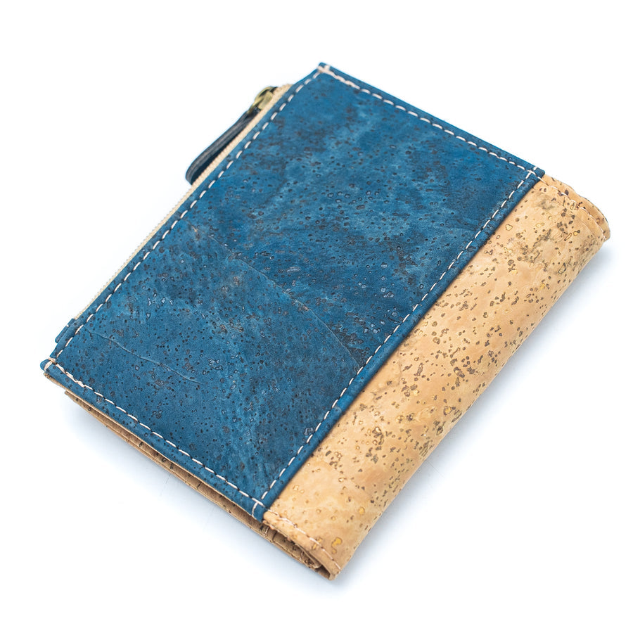Blue & Natural Cork Bifold Wallet