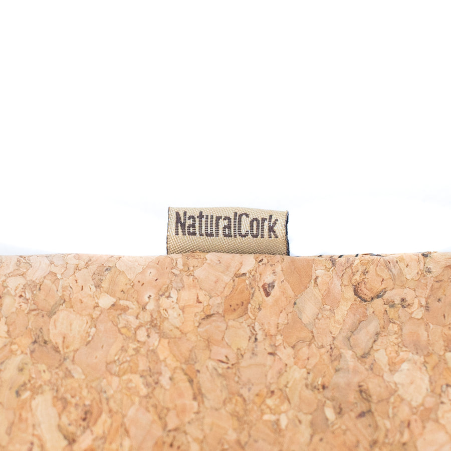 Natural Cork & Black Fan Patterned Crossbody Bag