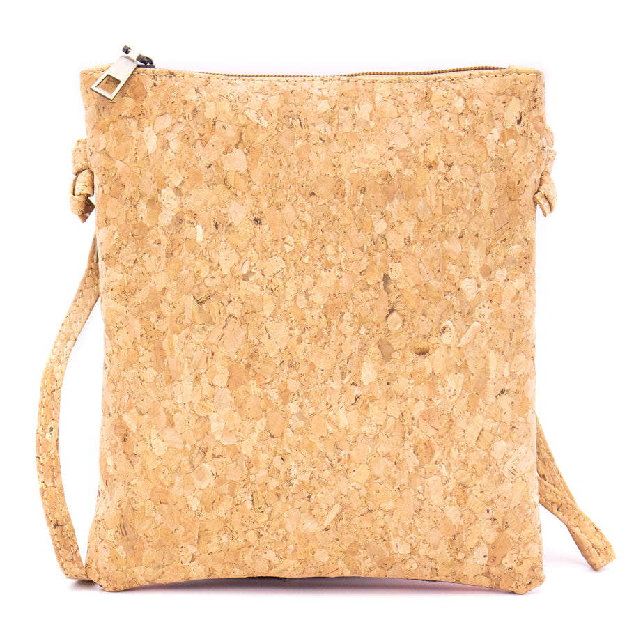 Black & White Patterned Natural Cork Crossbody Bag