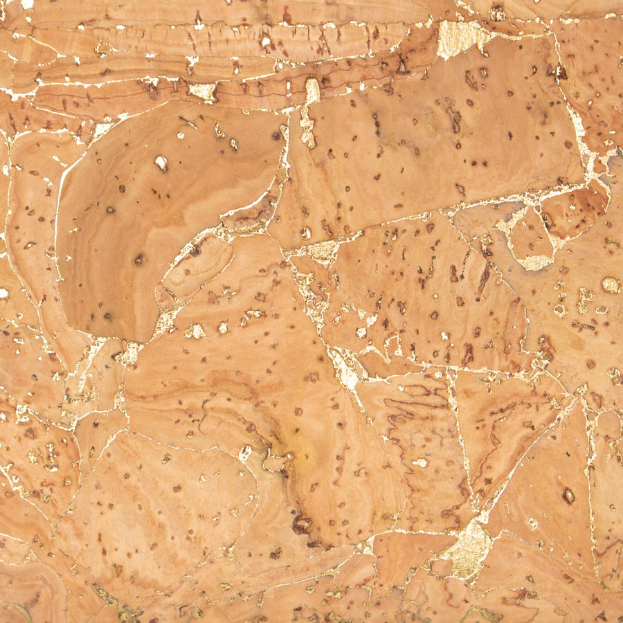 Natural Cork With Gold Flecks Long Purse