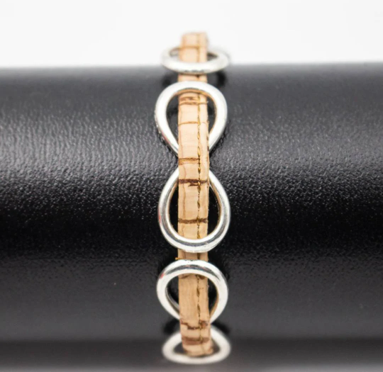 Natural Cork Infinity Bracelet