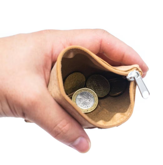 Colourful Tiles Patterned Natural Cork Coin Purse