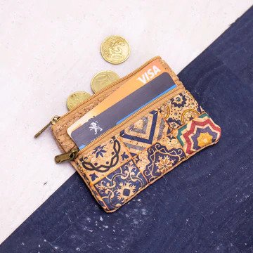Portuguese Tiles Patterned Cork Coin Purse