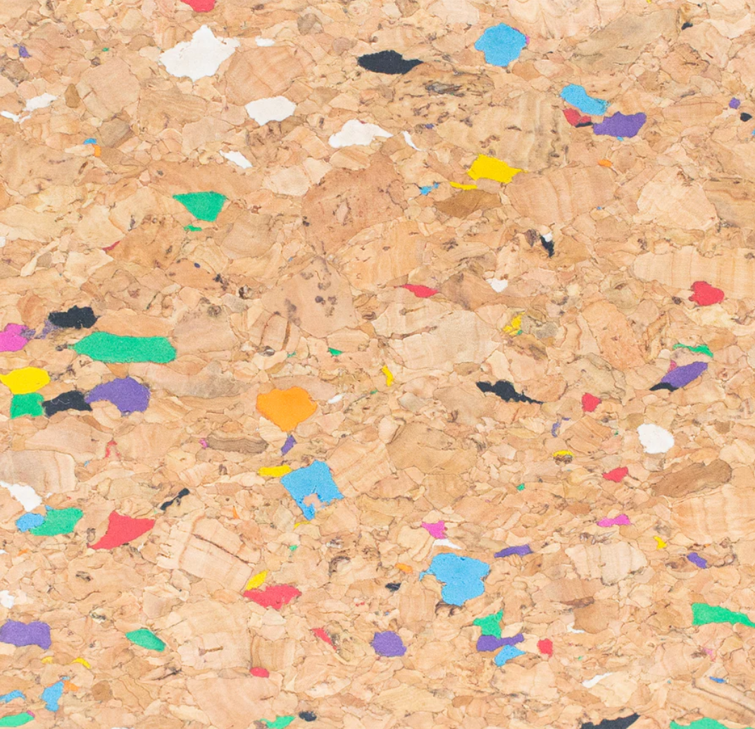 Rainbow Flecked Natural Cork Bifold Long Purse